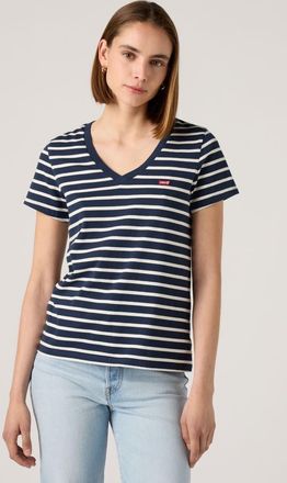 Levi's T-shirt The Perfect con scollo a V - Donna - XS - Blu / Emily Stripe Navy Blazer