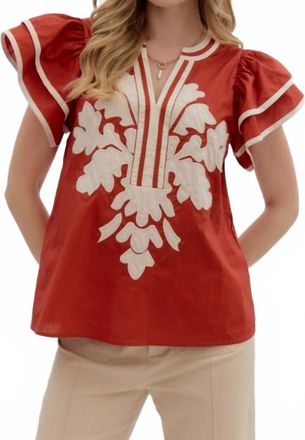 Entro Drama In The Details Top In Cinnamon