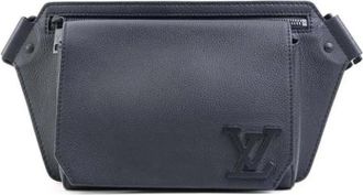 Louis Vuitton Tweedehands leren Louis Vuitton tassen - Heren - Vintage Schoudertas - Blauw - ONE Size - Leer - Vintage