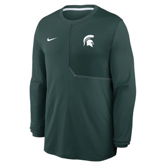 Nike Michigan State Sideline Coach Nike Mens Dri-FIT College Long-Sleeve Top in Green | 03B1024NMST-GQK