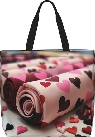 Generic Love Fabric Women Handbag Eco Friendly Grocery Bag Lightweight Handbags For Picnic Ladies Beach