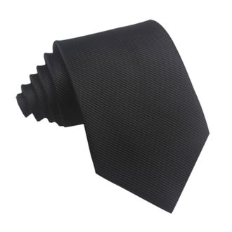 Generic Mens Mens Necktie Party Tie Striped Classic Woven Wedding Tie Wire Ties with Screw Holes in Them (Black, One Size)