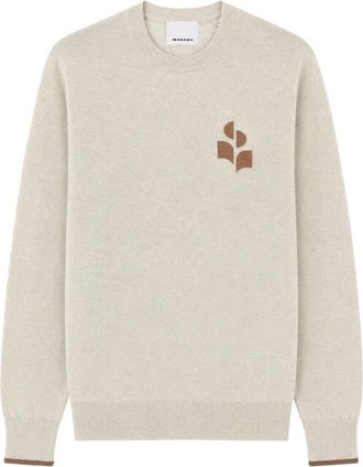 Isabel Marant Crew Neck Knit Sweater With Abstract Logo Detail