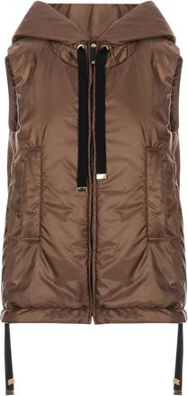 Max Mara Greengo Kort Gilet - Dames - Bodywarmers - Bruin - 2XS - Wol - Jassen