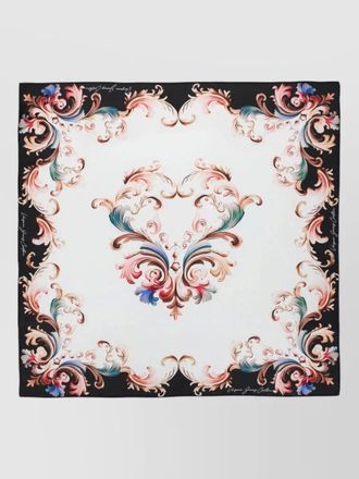 Versace Jeans Couture silk square scarf baroque pattern lightweight