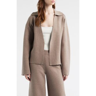 House of CB Fallon Contour Belted Cardigan in Taupe at Nordstrom, Size X-Large