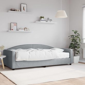 vidaXL Sof&aacute; Cama Con Colch&oacute;n Tela Gris Claro 100x200 Cm Vidaxl
