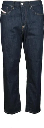 Diesel Blue Cotton-Blend Regular Jeans