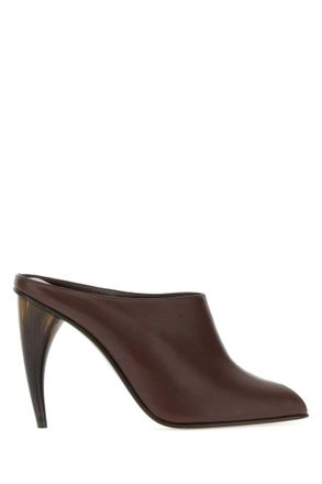 Alexander McQueen Brown leather mules