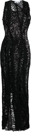 Aisling Camps Kapok open-knit maxi dress - women - Polyamide/Polyester - M - Black