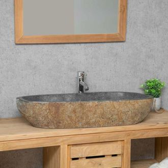Wanda Collection Gran Lavabo De Piedra De Rio 80cm