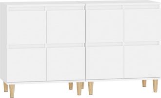 vidaXL Aparadores 2 Uds Madera Contrachapada Blanco 60x35x70 Cm Vidaxl