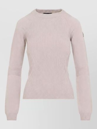 Moncler ribbed fine-knit wool long-sleeve sweater
