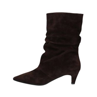 Stefano Lauran Enkellaars met kitten-heel - Dames - Schoenen - Bruin - Maat: 38 EU Su&egrave;de