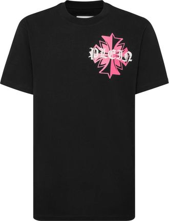 Philipp Plein Ronde Hals T-Shirt Worldvide Crest Mini - Heren - T-shirts - Zwart - XL - Katoen - Tops