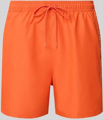 Tommy Hilfiger Regular Fit Badeshorts mit Label Stitching in Orange, Größe XXL