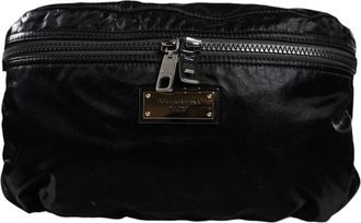 Dolce & Gabbana Black Nylon Fabric Belt Waist Fanny Pack Womens Bag