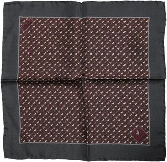 Dolce & Gabbana Maroon Zijden Foulard Sjaal met Logo - Heren - Accessoires - Bruin - ONE Size - Accessoires