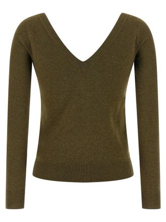 Saint Laurent Cashmere V-Neck Sweater - Olive