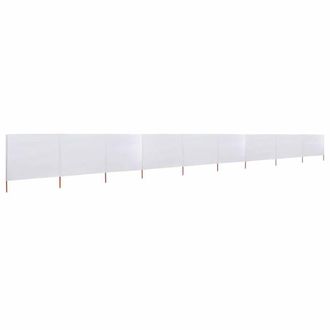 Berkfield Home 9-panel Wind Screen Fabric 1200x160 cm Sand White