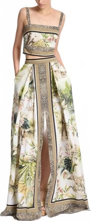 Elie Saab Printed Cotton Crop Top In Foulard