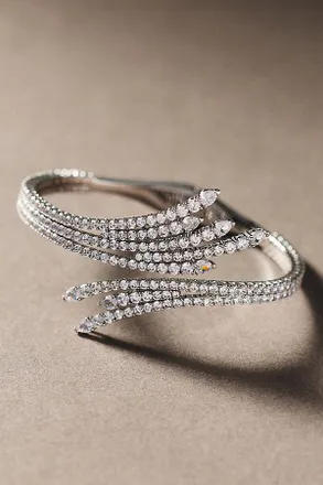 Nadri Diva Fan Hinge Cuff Bracelet