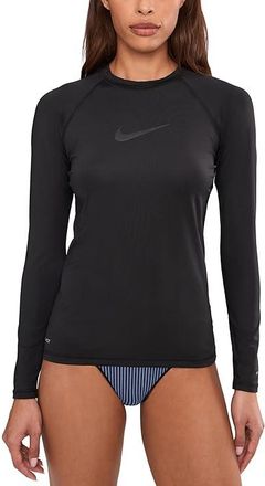 Nike Dri-FIT UV Long Sleeve Hydroguard Womens Swimwear Black : SM, Polyester/Spandex