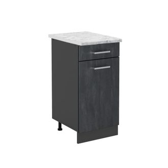 Vicco Mueble Bajo De Cocina R-line, Hormig&oacute;n Negro, 40 Cm Et M&aacute;rmol