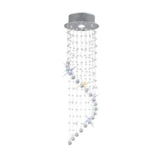 Netlighting Colorado Ceiling Cluster Pendant Single Spiral Chrome Crystal in Grey