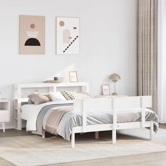 Berkfield Home Bed Frame without Mattress White 120x200 cm Solid Wood Pine | Size: Small Double
