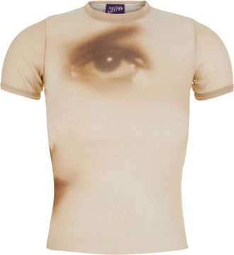 Jean Paul Gaultier T-shirt met gezichtprint - Dames - T-shirts - Beige - M - Tops