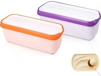OEM Juego De 2 Recipientes Para Helado, Recipiente Reutilizable De 1,5 L Para Helado, Caja Reutilizable Para Helado, Caja Para Helado Con Tapa, Para Helad