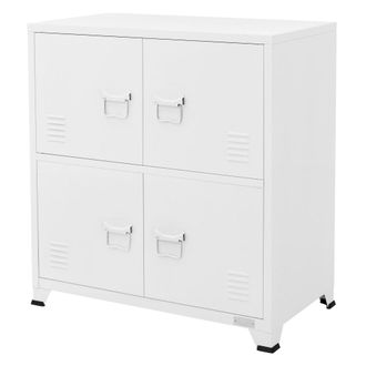 ML Design Archivador de oficina blanco con 2 compartimentos 75x40x80,5cm