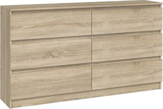 OEM C&oacute;moda Moderna Sonoma De Roble De 140 Cm - Sin Tiradores, Minimalista, Para Sal&oacute;n O Dormitorio