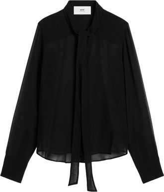 Ami Acot silk blouse - women - Silk - 34 - Blue