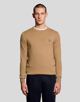 Lyle & Scott Lyle And Scott Mens Cotton Merino Crew Neck Jumper - Brown - Size: 38