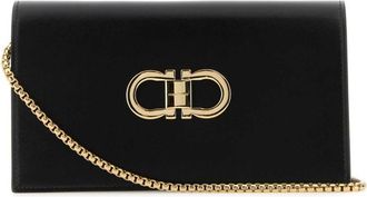 Ferragamo Black leather Gancini shoulder bag