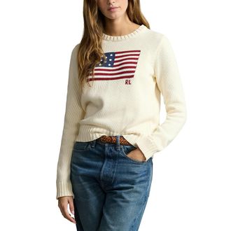 Ralph Lauren Trui met ronde hals, Amerikaanse vlag