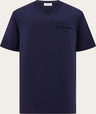 Ferragamo Uomo T-shirt con logo Blu