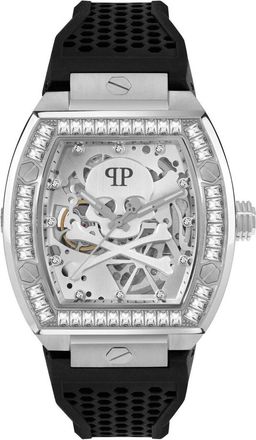 Philipp Plein Skeleton Crystal Horloge - Heren - Horloges - Grijs - ONE Size - Accessoires