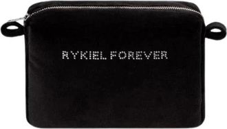 Sonia Rykiel Custodia in velluto con strass - - Bags - unisex - Nero - ONE SIZE