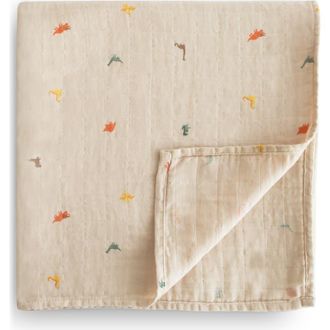 Mushie Muslin Swaddle Blanket in Dinosaurs at Nordstrom