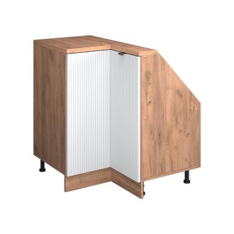 Vicco Armario Para Techo Inclinado Armario De Esquina Rion, Ondulaci&oacute;n Blanca, 75.6 X 81.6 Cm Con 1 Puerta, Vicco