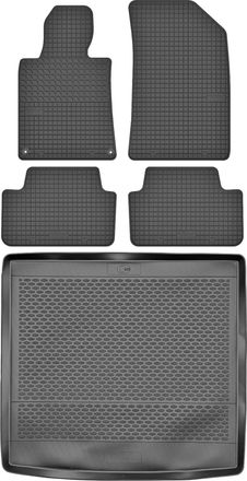 OEM Juego De Alfombrillas De Goma Para Peugeot 508 I Sw / Kombi De 2011 A 2018: Alfombrilla Para Coche + Alfombrilla Para Maletero