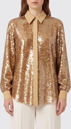 Alberta Ferretti Camicia slim fit con applicazione di paillettes e collo francese