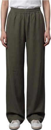 Golden Goose Pantaloni a gamba larga in misto lino - - Trousers - Donna - Verde - M