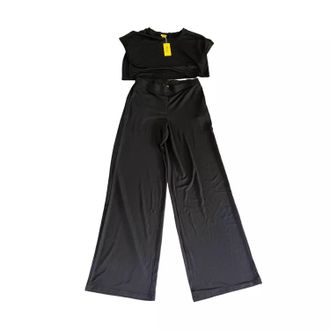 Daisy Knights Womens 2 Piece Crop Pants Set In Black