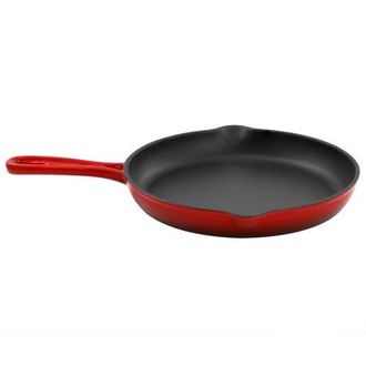 MegaChef Round 10.25 Inch Enameled Cast Iron Skillet in Red at Nordstrom