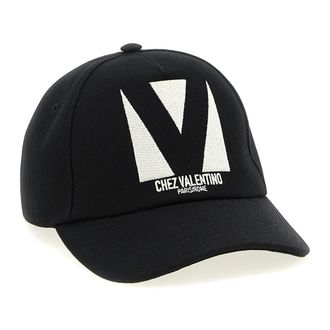 Valentino Garavani Chez Valentino Baseball Cap - Heren - Petten - Zwart - 58 CM - Katoen - Accessoires