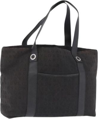 Bulgari Pre-owned Vintage Canvas Tote Bag - Dames - Vintage Shopper - Zwart - ONE Size - Vintage